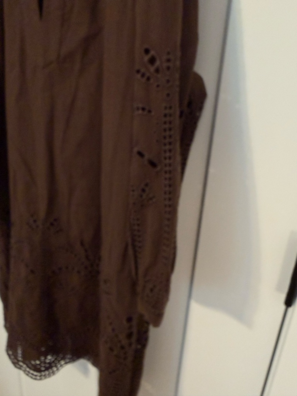 J.Mclaughlin 3/4 Sleeve Linen Blend Newbury Eyelet Dress Lined Brown Women's XL - Picture 5 of 13